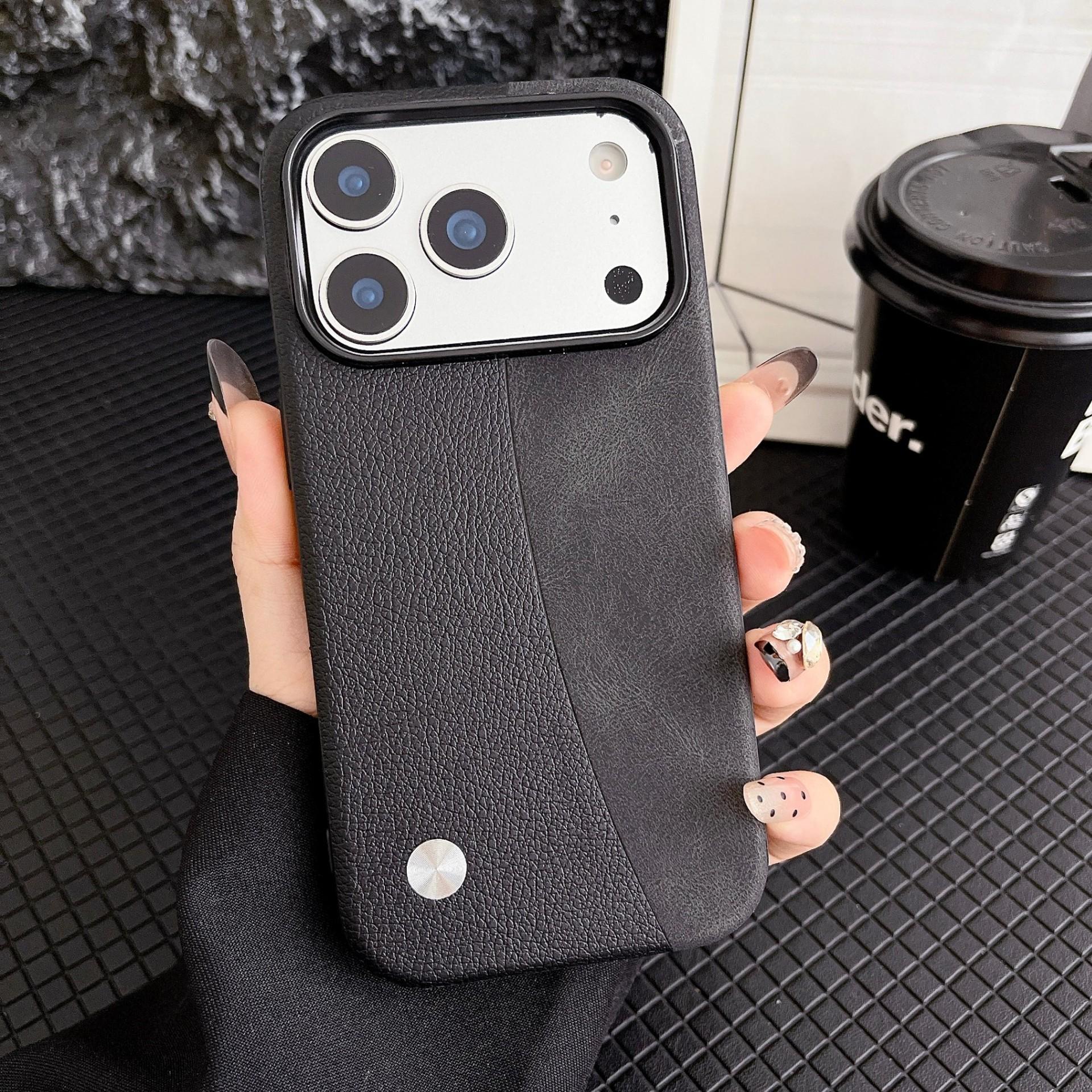 Applicable Apple 17promax mobile phone case leather iPhone16PM protective case premium business 15/14 leather iPhone17