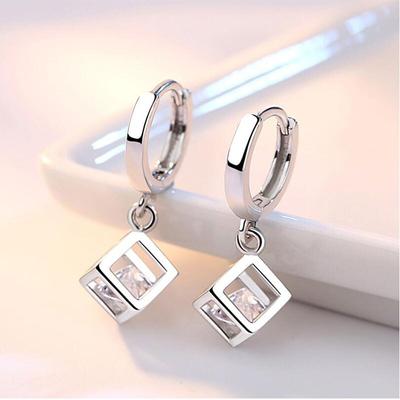 1 paar 19 arten 925 Sterling Silber Hoop Anhänger Ohrring Für Frauen Cz Kreis Ohrringe Schmuck Geschenk Dropshipping