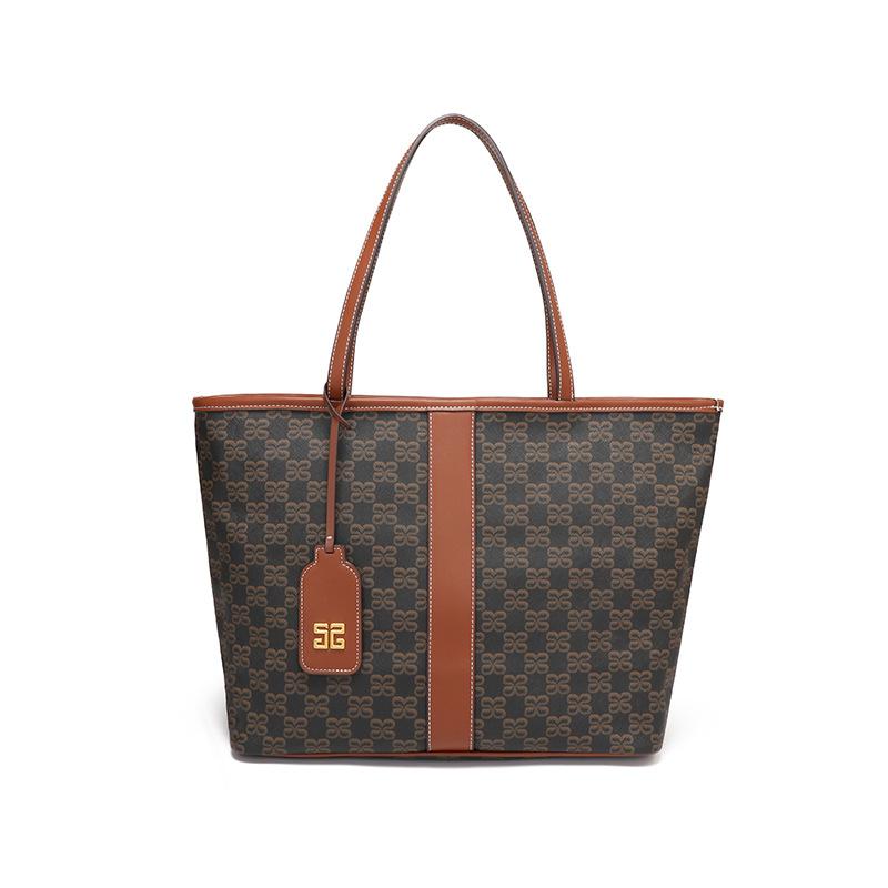High-end Large-capacity Monogram Hand-held Tote Bag, Fashionable and Trendy Large-capacity Shopping Bag, Casual Single-shoulder Armpit Bag