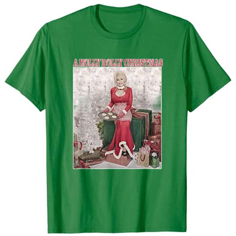 Dolly Parton Christmas Cookies T-Shirt Tops Graphic Tee