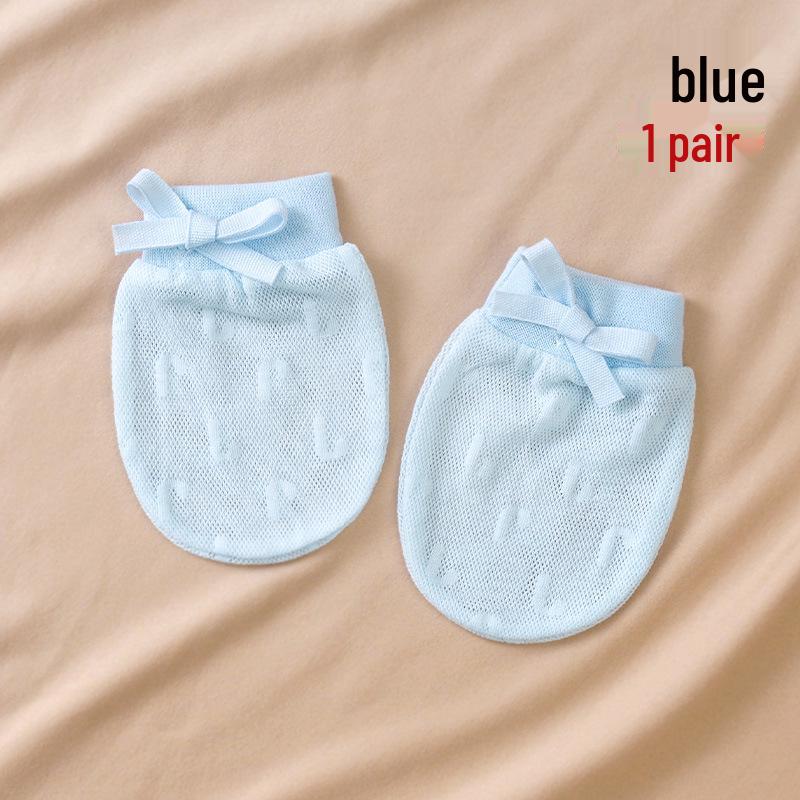 Pure Cotton Baby Anti-Scratch Mittens for Newborns 0-3 Months, All-Season, Thin Style for Spring & Autumn