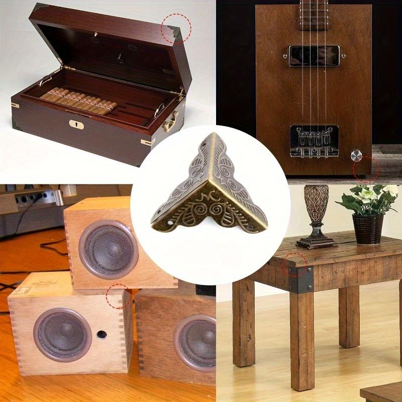 20 ks Kovové chrániče rohů v antické bronzové barvě, Bez latexu, Elegantní chrániče hran pro krabice, Nábytek, Police, Stoly - Vintage povrchová úprava