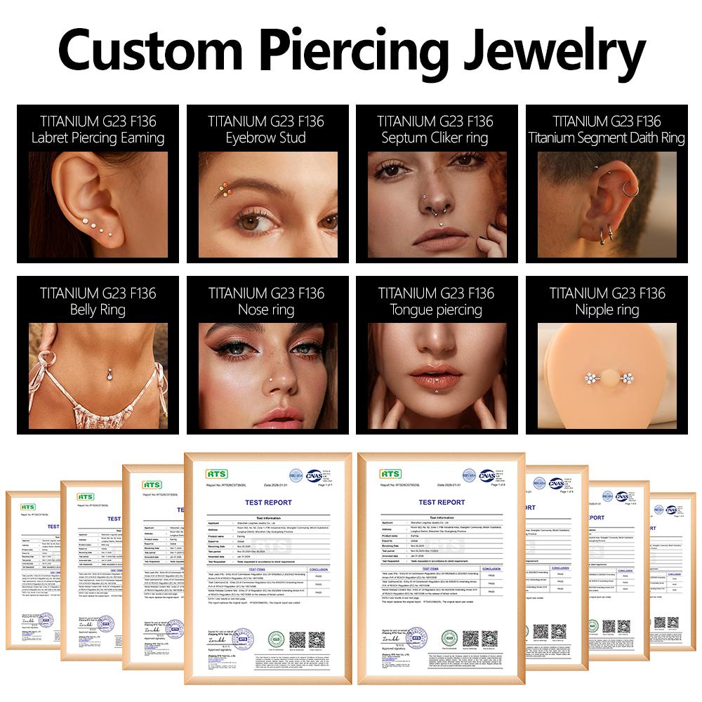 Titanium Internal Threaded 16G Animal Series Snake Cat Fish CZ Labret Piercing Jewelry Conch Helix Cartilage Earring Stud