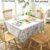 1. PC tablecloth 2D flat - Blue and white hydrangea rose floral tablecloth - Polyester fiber, high-quality and durableyzb
