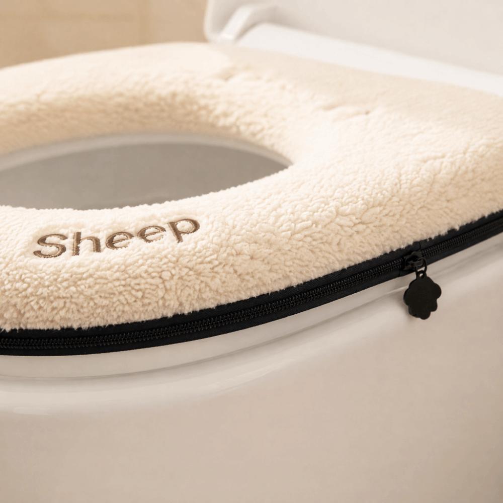 Skin-Friendly Zippered Toilet Seat Cover Non-Slip Plush Toilet Seat Winter Season