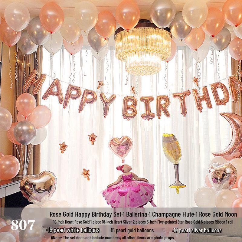 Romantic Birthday Balloon Set: High-End Decorations for Boyfriend or Girlfriend