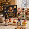 Cute Christmas Decorations 9 Grid Countdown Box, Santa Snowman And Gift for Best Friends Reindeer Figurines with Inspirational Quotes, Holiday