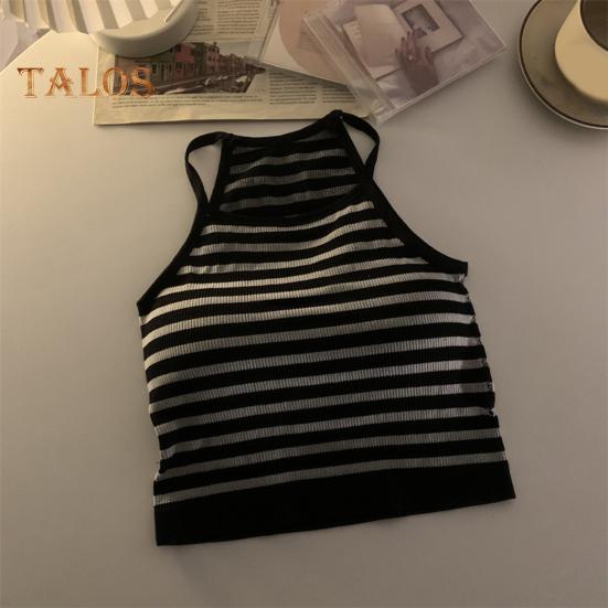 Damen Gepolstertes Rippen-Tanktop Sommer Ärmelloses Racerback Basic Top mit integriertem BH Spaghettiträger Camisole Crop Top