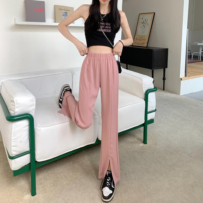 Hot Season Thin High Waist Relaxed Fit and Thin Drape Suit Straight Trousers S