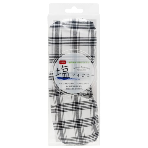 

Koji Company Salt Eye Mask and Eye Pillow, Cool Monotone Check A, Made in Japan, 140067