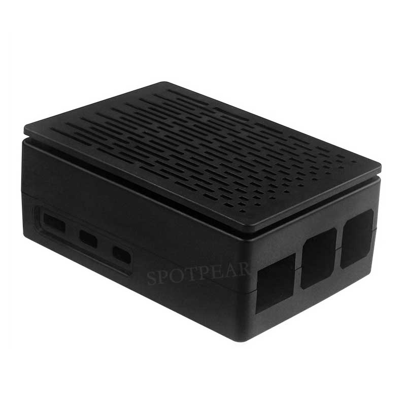 Raspberry Pi 5 ABS Case 3.5inch Display Stripe Compatible Multi-Purpose with Removable Cover and Fan Mount For PI5