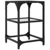Coffee Tables with Glass Top 2 pcs Transparent 30 x 30 x 45 cm Steel