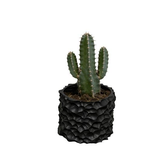 Vaso per Piante con Motivo ad Onda Stampato 3D, Fioriera Bianca Opaca per Succulente, Stampaggio Integrato Liscio Vaso Decorativo per Casa Scrivania Libreria Living