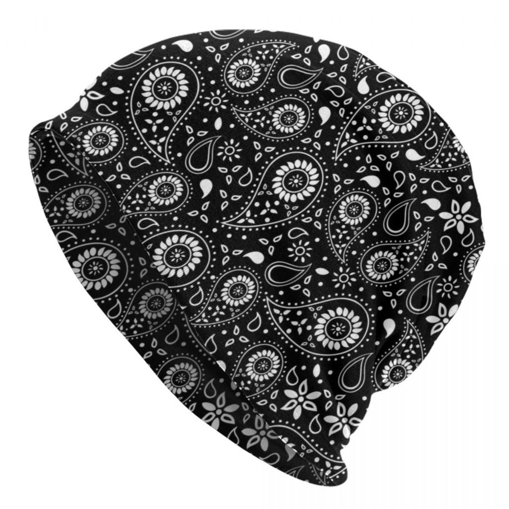 Custom Ethnic Bohemia Style Paisley Bandana Skullies Beanies Caps Streetwear Winter Warm Knitting Hat Adult Unisex Bonnet Hats