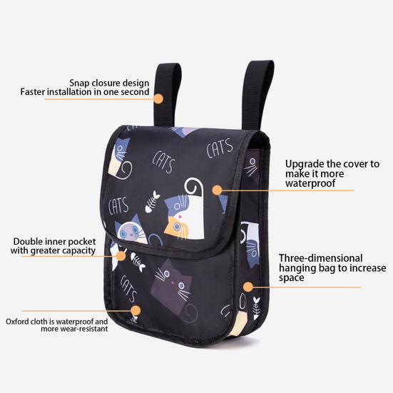 Geantă Bicicletă Impermeabilă Capacitate Mare Design cu Buton Strat Dublu Ghidon Tub Față