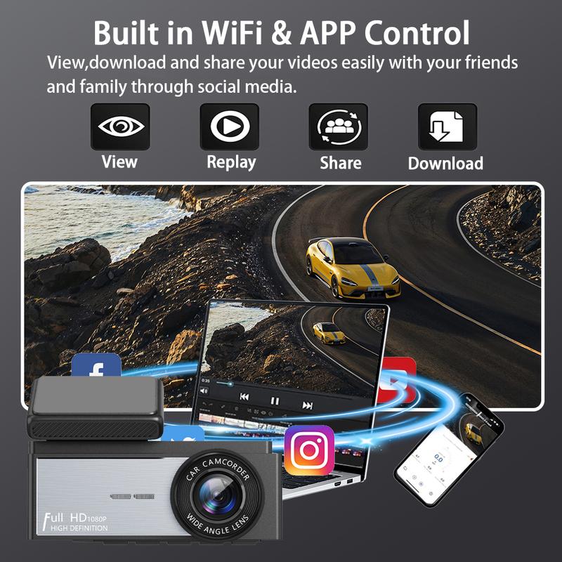 3 Channel Dash Cam HD 1080P Wifi Inside Vehicle Car DVR Three Way Lens Camera DVRs Recorder Video Registrator Dashcam Camcord