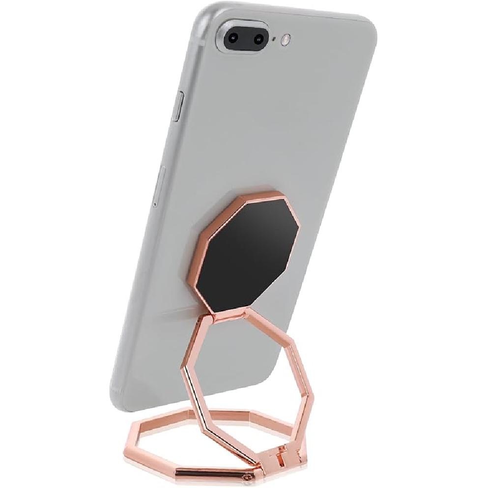 cobee Cell Phone Ring Holder Finger Kickstand, 360° Rotation Metal Cellphone Back Grip Foldable Cell Phone Stand Adjustable Phone Holder Compatible розового золота
