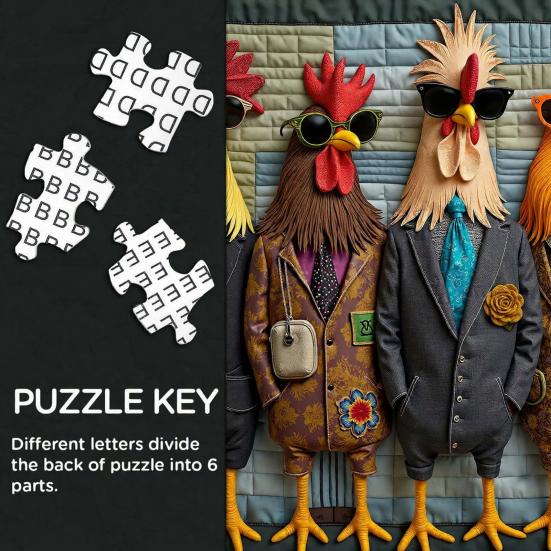 1000Pcs/Set Runway Roosters Jigsaw Puzzle Rooster Art Puzzle Challenge Game Educational Animal Difficult Puzzle Toy Decoration