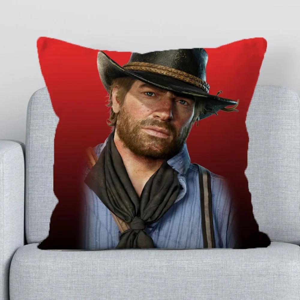 Подушка-обнимашка с принтом Red Dead Redemption Декоративные подушки для дивана Наволочки Коротковорсовые наволочки Подушки для стульев, 30x30cm