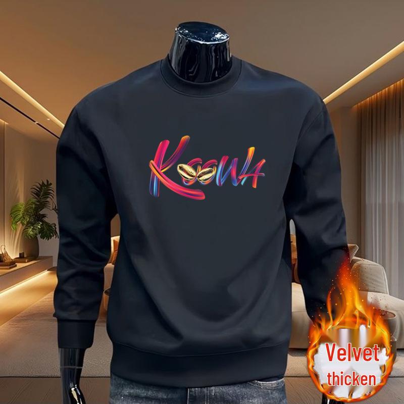 Cross-Border American Style Men's Autumn/Winter Hoodie - Round Neck, Long Sleeve, Trendy Brand Jacket for Couples