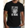 European Sizes 1pc Mechanic Pride T-Shirt - Men's Casual Crew Neck Short Sleeve Top , Geometric Pattern, Regular Fit for Summer