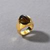 Maillard Style Medieval Store Jewelry Natural Tiger Eye Gem Ring Women'S Retro Niche Design Gold Ring