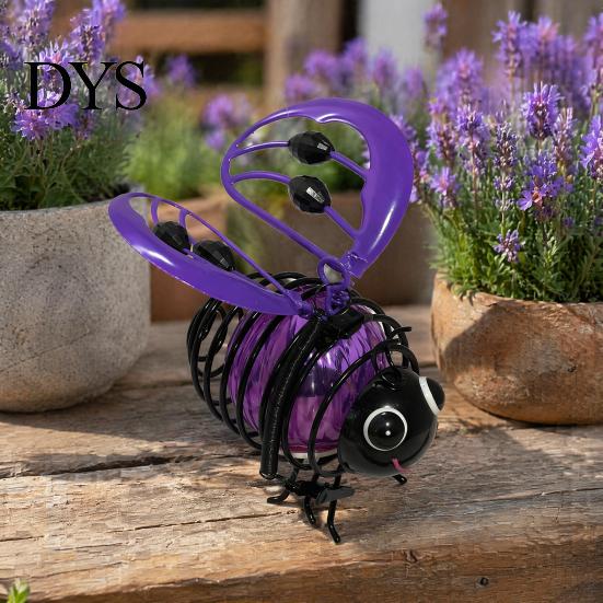 Solar Powered Outdoor Bee Lights Garden Light, Solar-Powered Metal Lantern, Waterproof Pastoral Style Backyard Illumination Hanging Light for