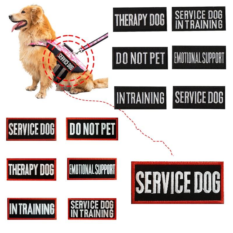 Gyvūno nešiojimo diržo lopas Neglostyti Terapinis šuo Mokymas Paslauga Juoda ir Balta Anglų kalba 9*4cm