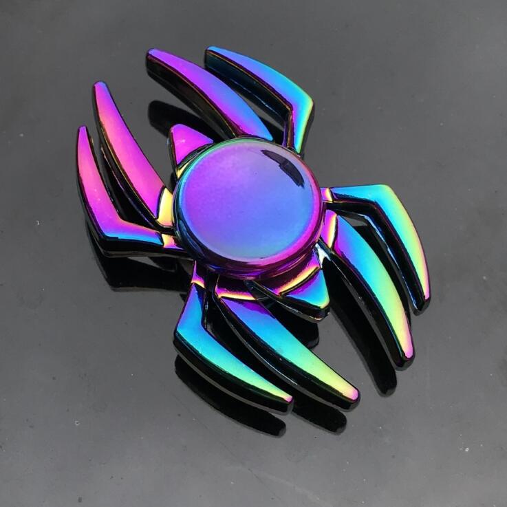 Colorful Zinc Alloy Fidget Spinner: Black Tech Stress-Relief Toy for Students and Kids.