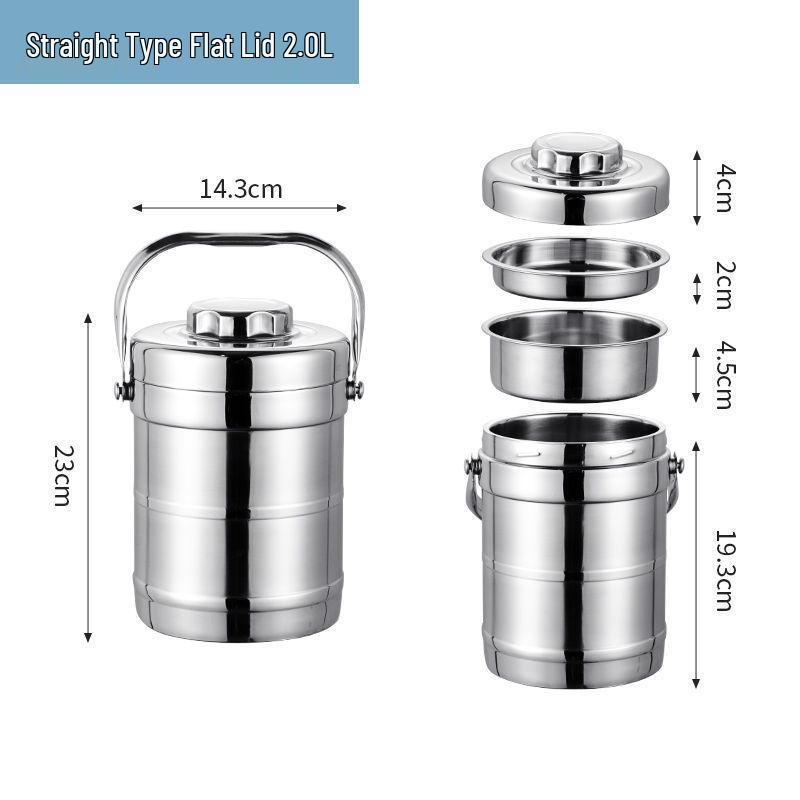 Double-Layer Stainless Steel Insulated Lunch Box - Large Capacity Bento Box for Adults