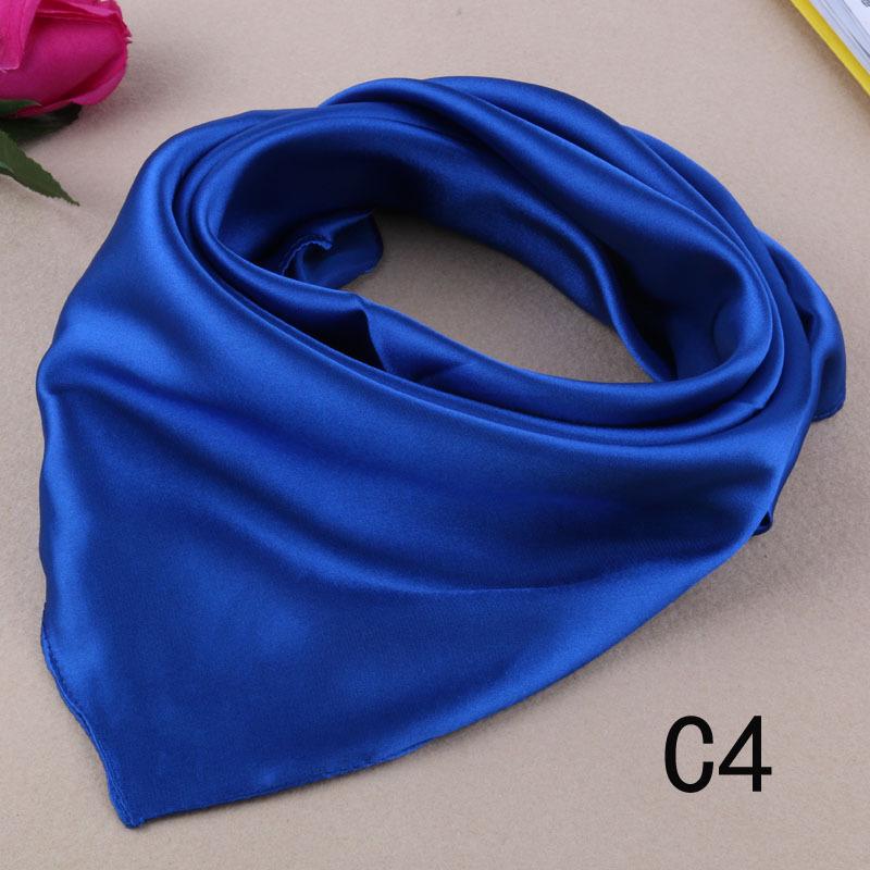 Solid Color Small Silk Scarf Small Square Scarf Women'S Season Professional Decoration Satin Small Gauze Scarf Japan And South Korea