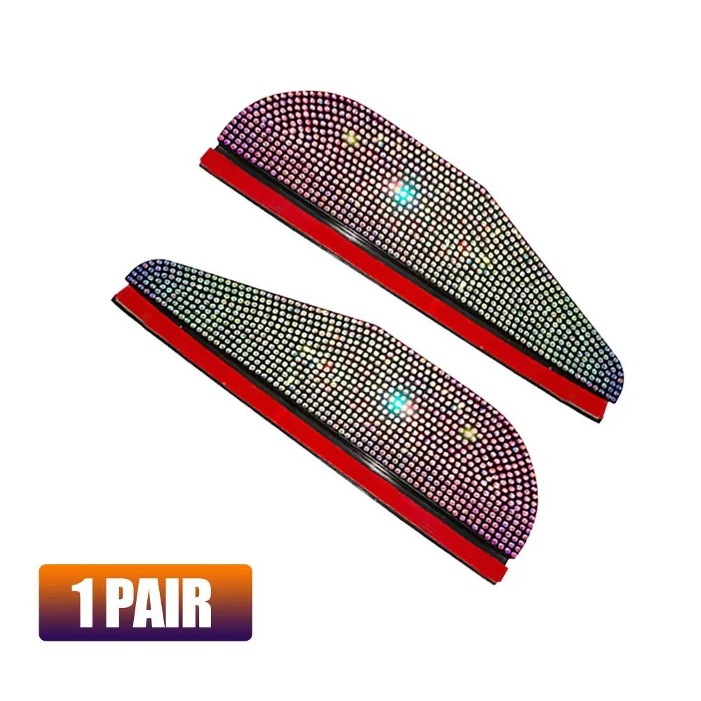 2Pcs Car Side Rear View Mirror Rain Eyebrow Visor Bling Sun Shade Snow Guard Weather Shield Cover Universal Auto Accessories