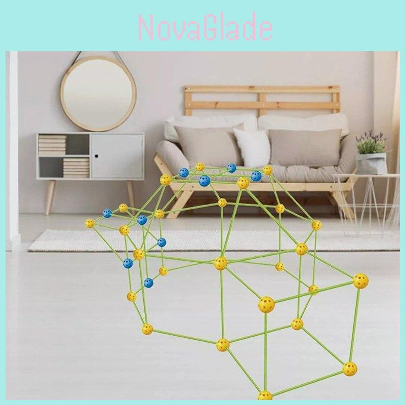 Colorful Diy Tent Building Kit For Kids With Educational Plastic Sticks And Balls