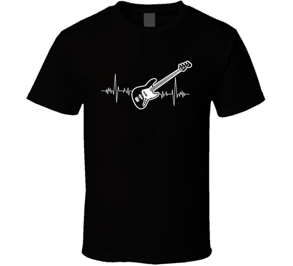 Bass Guitar Heartbeat Music Lover T Shirt Novelty Unisex T-Shirt Rock Gift Tee S