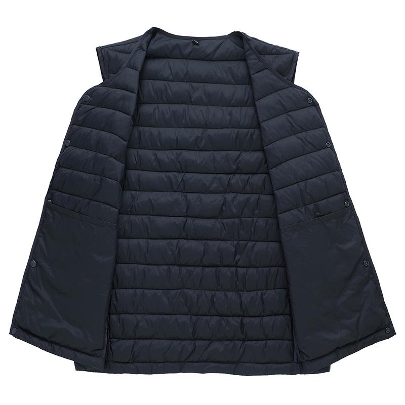 Men White Down Vest Man's Clothing Ultra Light Down Waistcoat Portable Sleeveless Coat Man Winter Round Collar Warm Liner