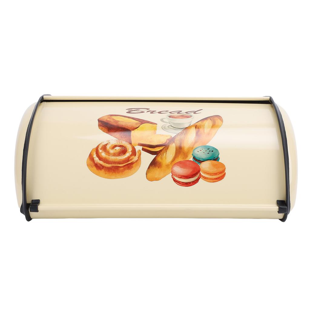 Bread Box Exquisite Elegant Drum Type Metal Bread Storage Bin for Bread Cake Doughnut Biscuit Food