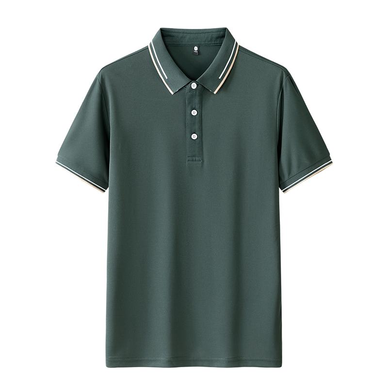 Summer Solid Color Men's Short Sleeved T-shirt Thin Business Lapel Men's Polo Shirt