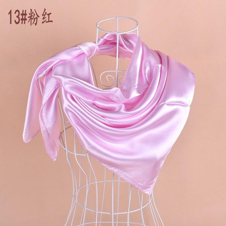 Solid Color Silk Scarf Square 90*90 Headscarf Foulard Satin Bandana Cheveux Neckerchief Hijab Accessoires For Woman Hair Scarf
