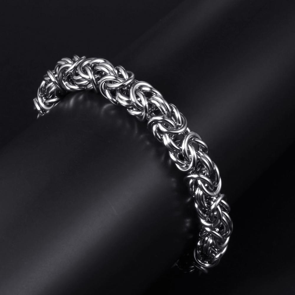 Vintage gewebtes Titanstahl-Herrenarmband Hip-Hop-Persönlichkeit einfaches Studentenarmband Edelstahl-Laternenkette handgefertigte Kette