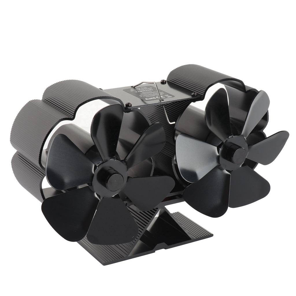 Fireplace Fan Quiet Operating 180 220CFM 1400rpm Aluminum Alloy 6 Blade Heat Powered Wood Stove Fan