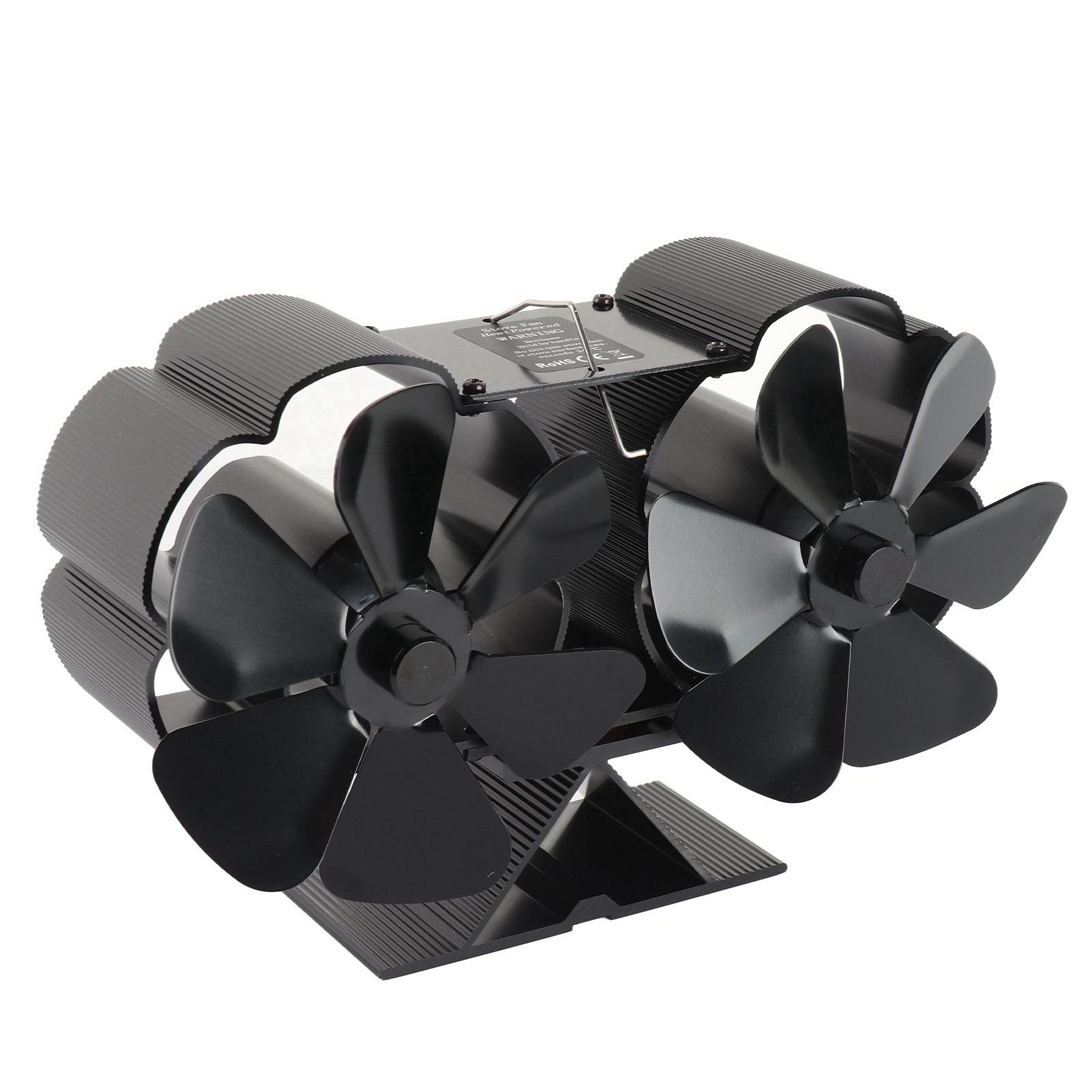 

Fireplace Fan Quiet Operating 180 220CFM 1400rpm Aluminum Alloy 6 Blade Heat Powered Wood Stove Fan With Thermometer