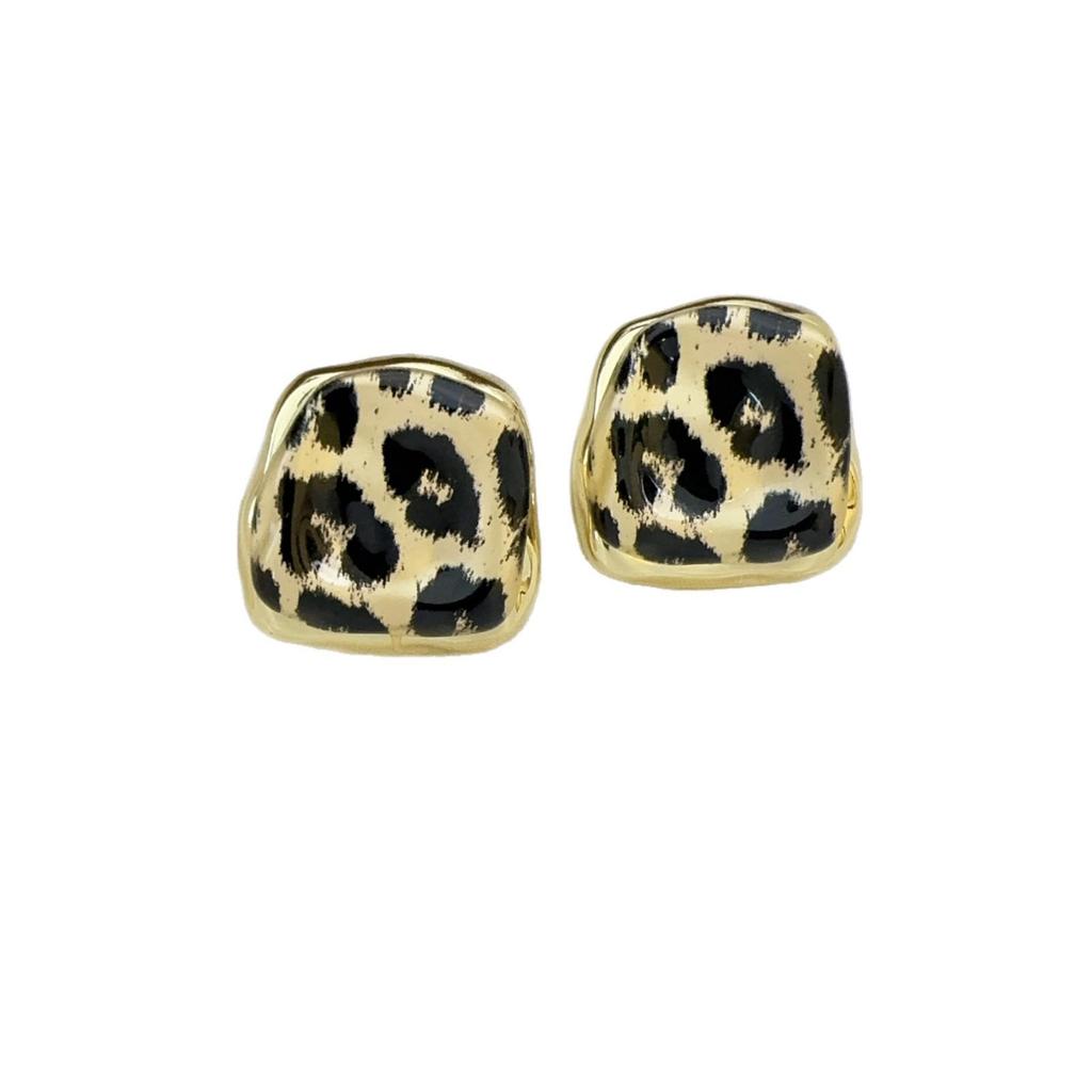 Leopard Print Metal Embossed Earrings: Chic Light Luxury Fall/Winter Accessory for Women