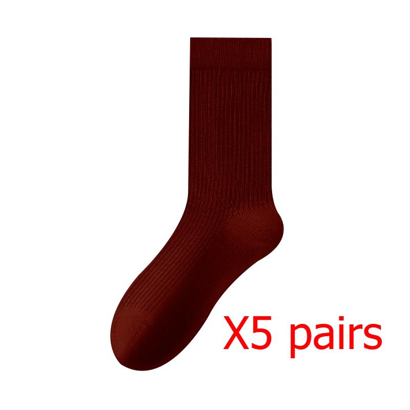 

Женские носки Зимние и осенние Новые носки средней длины Ankola Angola Красные универсальные носки 5 pairs красный