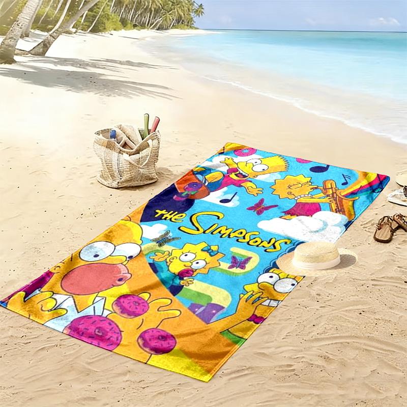 The Simpsons Print Beach Towel, Large Soft Quick Dry Towel for Beach Camping Swimming