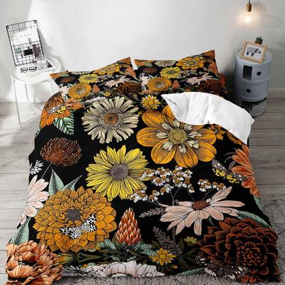 Boho Bloemen Dekbedovertrek Set Meisjes Vrouwen Kamer Queen Beddengoed Set Vintage Vlinder Botanisch Bloeiende Bloem Dekbed Quilt Overtrek