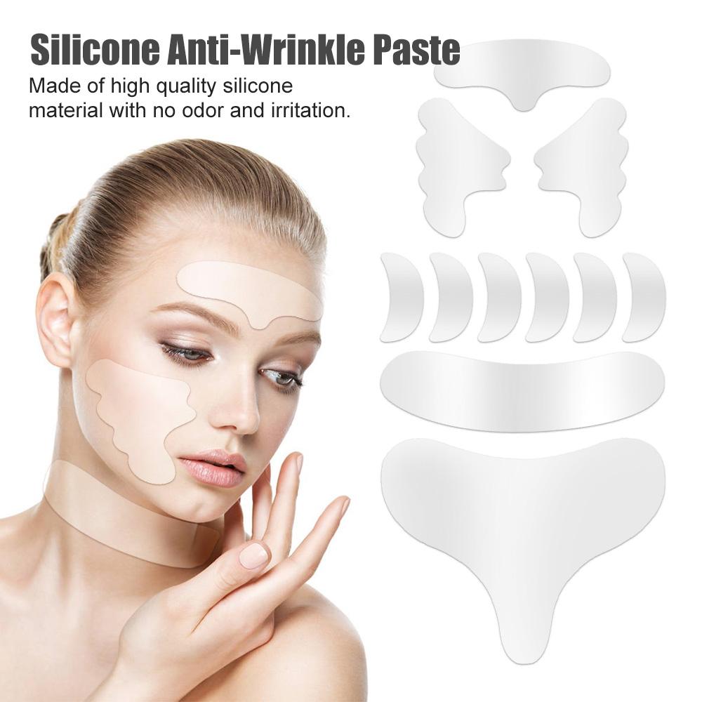 3-18Piece Set Anti-Wrinkle Stickers Women Reusable Silicone Removal Sticker Face Forehead Neck Pad Aging Skin Lifting Care Patch