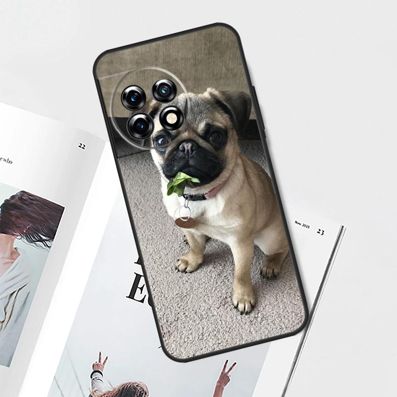 Cute Pug Dog Case For OnePlus Nord CE 5 3 4 Lite N20 N30 OnePlus 15 13 12 11 10 Pro 12R 13R 10T 13T Cover