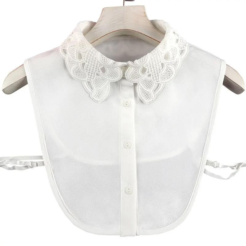 Fashion Women Fake Collar Solid White Female Shirt False Collar Ladies Detachable Collar Sweater Dress Lapel Shirt Blouse Top