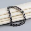 Hiphop Chunky Byzantine Bracelets,Retro 8mm Stainless Steel Braided Link Wristband,Punk Vintage Jewelry Gift for Men Boys