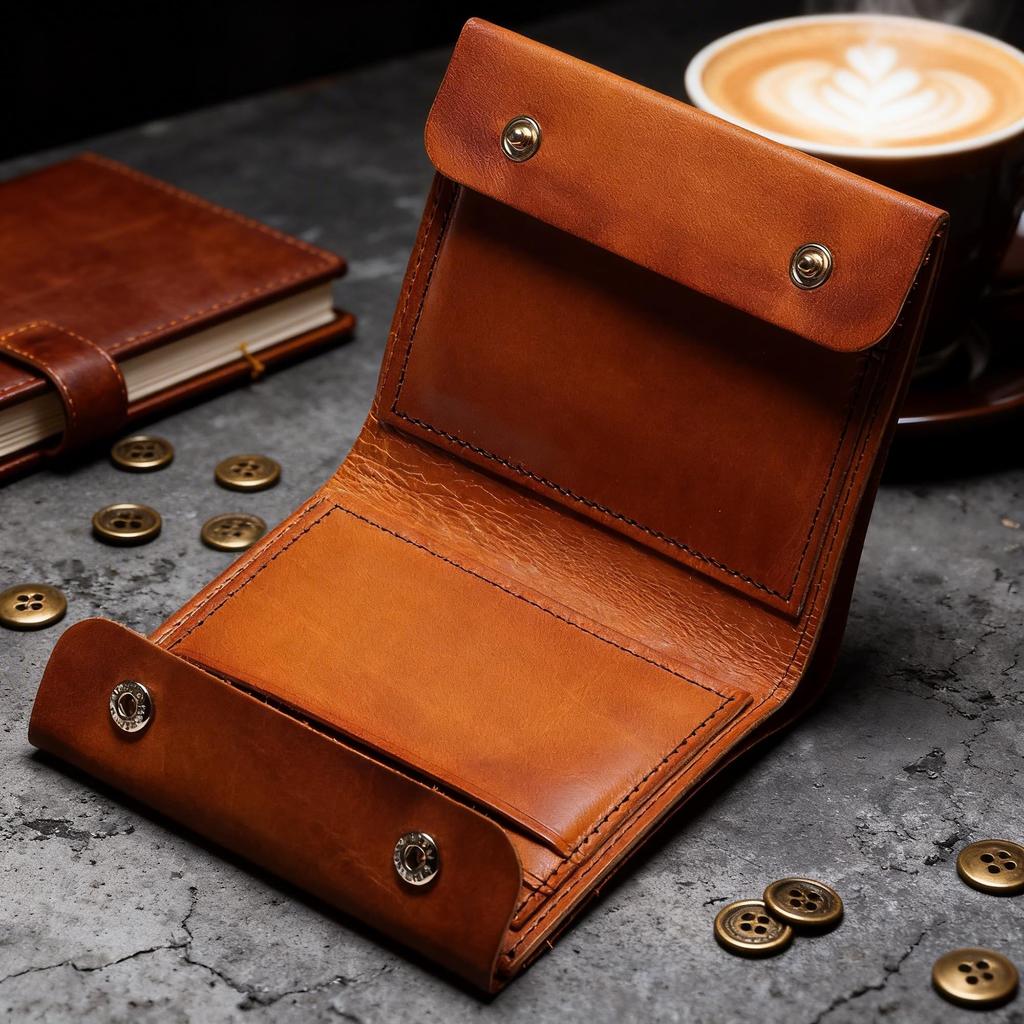 Genuine Leather Handmade Wallet for Men [IJUN] Bi-fold